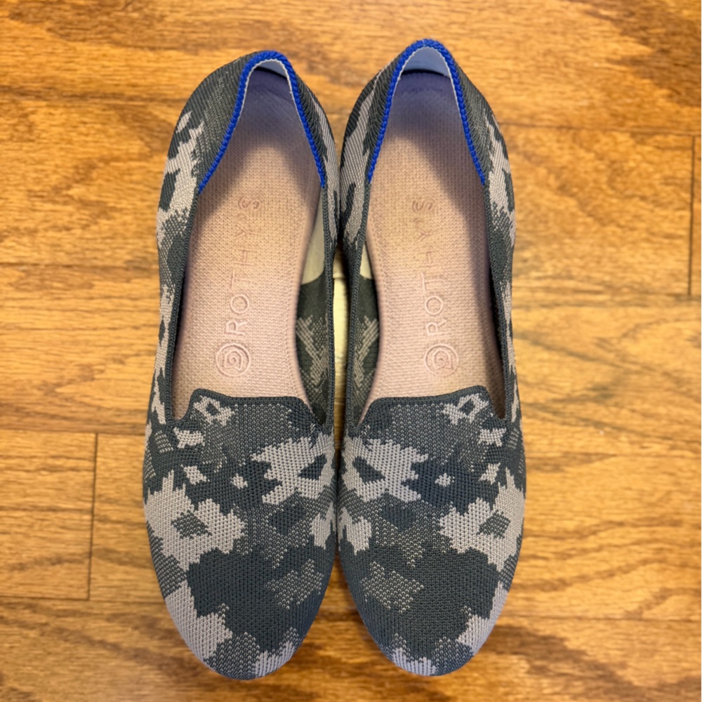 Rothy's Black and Gray Patterned Flats